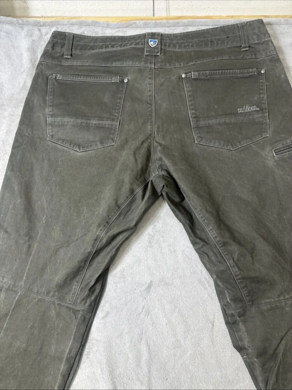 Kuhl rydr pants mens 40x30 gray canvas hiking workwear rugged outdoor